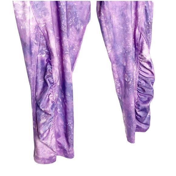 All In Motion Purple Pink Cropped Leggings Ruched Large - Picture 3 of 6